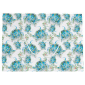 水の色のウミガメビーチクリスマス ラージペーパーバッグ (裏面)