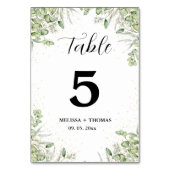 水の色のエカリプタス結婚の緑 テーブルナンバー (裏面)