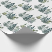 水の色のエバーグリーンクリスマスツリーホリデーギフト ラッピングペーパー (角)