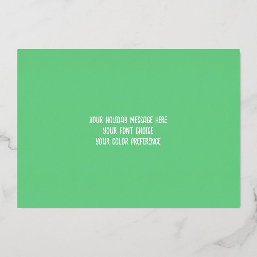 水の色のエバ絵画ーグリーンキャンドルクリスマス 箔シーズンカード (裏面)