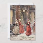 水の色のエラビクトリアンークリスマスホリデーカード シーズンカード (正面)