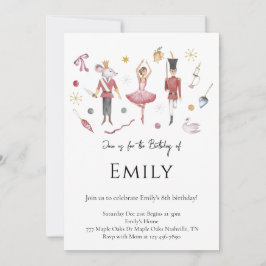 水の色のエレガントくるみ割りクリスマスクリスマス誕生日 招待状