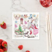 水の色のエレガントクリスマスフェアリー スタンダードカクテルナプキン (インサイチュ)