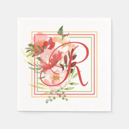 水の色のエレガントバラロマンチックなブーケ スタンダードカクテルナプキン