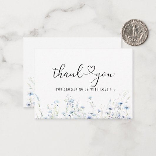 水の色のエレガントベビーは開花の赤ちゃんシャワー ノートカード (正面/裏面インサイチュ)