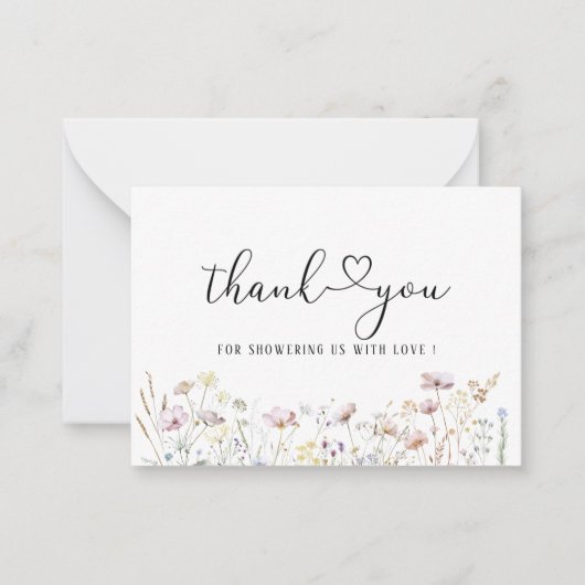 水の色のエレガントベビーは開花の赤ちゃんシャワー ノートカード (正面)