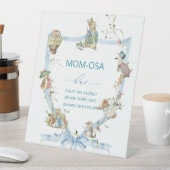 水の色のエレガントワイルドフラワーピーターうさぎベビー 台座サイン (インサイチュ)