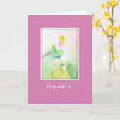 水の色のオウムのディナー招待状カード カード (黄色い花)