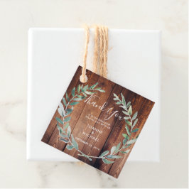 水の色のオリーブ葉の木結婚材の感謝 フェイバータグ