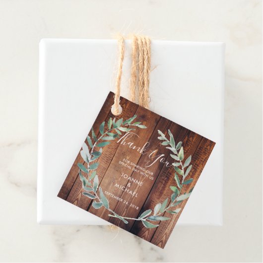 水の色のオリーブ葉の木結婚材の感謝 フェイバータグ (インサイチュ)