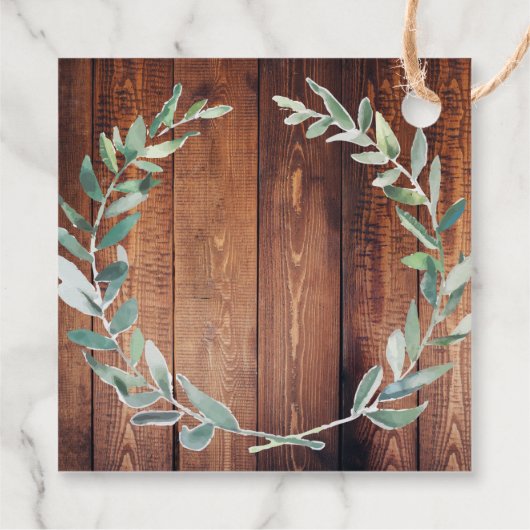 水の色のオリーブ葉の木結婚材の感謝 フェイバータグ (裏面)