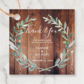 水の色のオリーブ葉の木結婚材の感謝 フェイバータグ (正面)