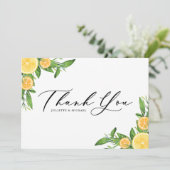 水の色のオレンジとレモンのサマー結婚ズ サンキューカード (スタンド正面)