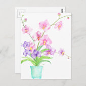 水の色のオーキッドポット ポストカード (正面/裏面)