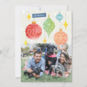 水の色のオーナメントクリスマスホリデー2枚の写真 シーズンカード (正面)