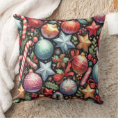 水の色のオーナメントスタークリスマスモチーフホリデー クッション (ブランケット)