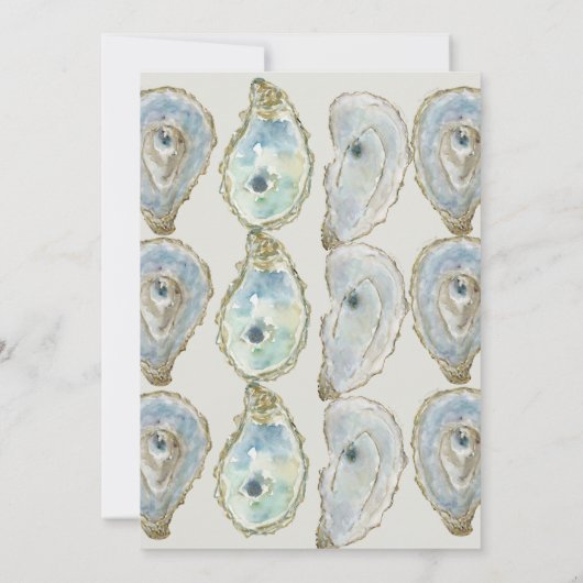 水の色のカキ結婚ーの – ほこりっぽい青 招待状 (裏面)