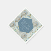 水の色のカキ結婚ー スタンダードカクテルナプキン (角)