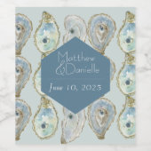 水の色のカキ結婚ー ワインラベル (シングルラベル)