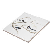 水の色のカササギ科の鳥の木 タイル (側面)