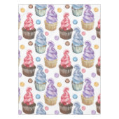 水の色のカップケーキカラフル テーブルクロス (正面)