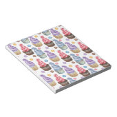 水の色のカップケーキカラフル ノートパッド (アングル)