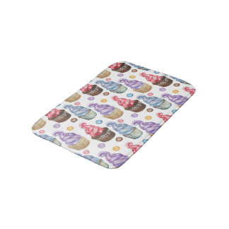 水の色のカップケーキカラフル バスマット