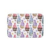 水の色のカップケーキカラフル バスマット (正面)