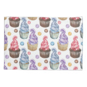 水の色のカップケーキカラフル 枕カバー (裏面)