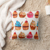 水の色のカップケーキ クッション (ブランケット)