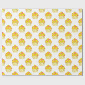 水の色のカップケ絵画ーキの白 ラッピングペーパー (フラット)