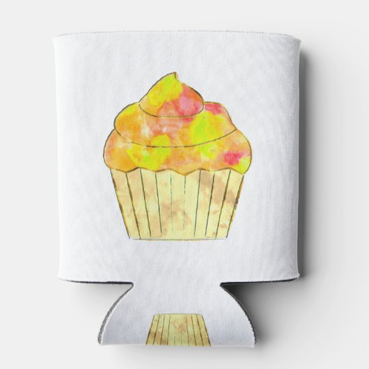 水の色のカップケ絵画ーキ 缶クーラー (裏面)