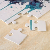 水の色のカップルでハートバレンタイン ジグソーパズル (側面)