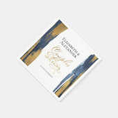 水の色のカップルのシャワーナプキン |青い抽象芸術 スタンダードカクテルナプキン (角)