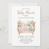 水の色のカップル男女兼用ベビーシャワー 招待状 (正面)