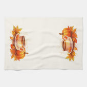 水の色のカボチャとコーヒー キッチンタオル (横)