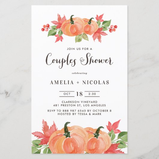 水の色のカボチャのカップルのシャワー侵略 (正面)