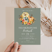水の色のカボチャのセージ感謝与ポットラック 招待状