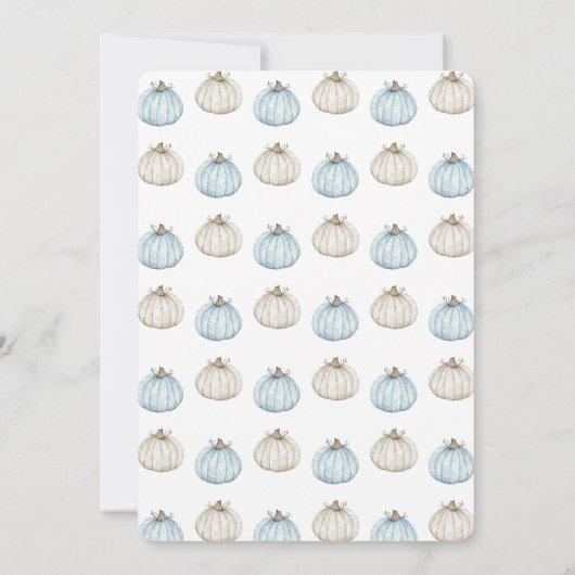 水の色のカボチャの双子の少年の発表 案内状 (裏面)