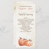 水の色のカボチャ秋収穫結婚式プログラム プログラム (正面/裏面)