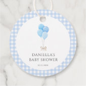 水の色のガチョウの男の子ワイルドフラワーベイビーシャワーの好意 フェイバータグ (裏面)