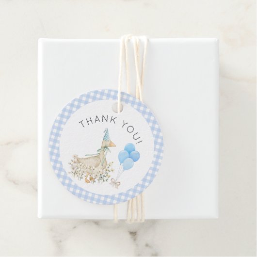 水の色のガチョウの男の子ワイルドフラワーベイビーシャワーの好意 フェイバータグ (インサイチュ)