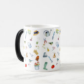 水の色のガーデニングコーヒーマグ モーフィングマグカップ (正面左)