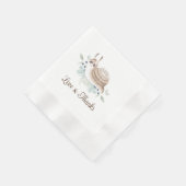 水の色のガーデンカタツムリシナモンバンナプキン 縁ありカクテルナプキン (角)