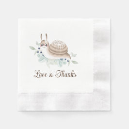 水の色のガーデンカタツムリシナモンバンナプキン 縁ありカクテルナプキン