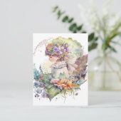 水の色のガーデンガール – リトルフェアリー ポストカード (スタンド正面)