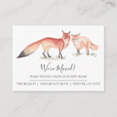 水の色のキツネ新しいホームムービングアナウンス エンクロージャーカード (正面)