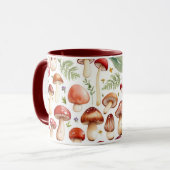 水の色のキノコのパターン マグカップ (正面左)