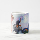 水の色のキューピッド乗馬キャットマザー女神ドリームA コーヒーマグカップ (中央)