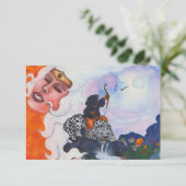 水の色のキューピッド乗馬キャットマザー女神ドリームA サンキューカード (スタンド正面)